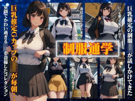 制服通学｜巨乳推定GカップNOJKが毎朝・・・童顔のかわい過ぎるJKを盗撮したコレクション メイン画像