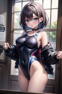[R-15] Short hair competitive swimsuit girl CG collection メイン画像
