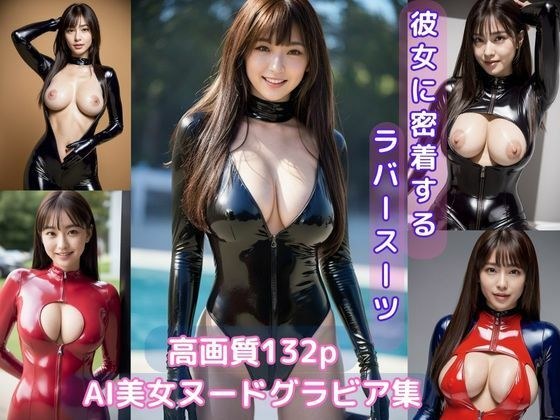 Rubber suit AI beauty nude gravure collection that sticks to her