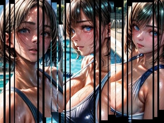 青い瞳の競泳水着 メイン画像