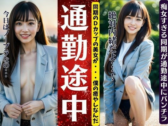 通勤途中で同期のパンチラ＆胸チラ〜ノーブラ出勤に癒やしの痴女スペシャル〜 メイン画像