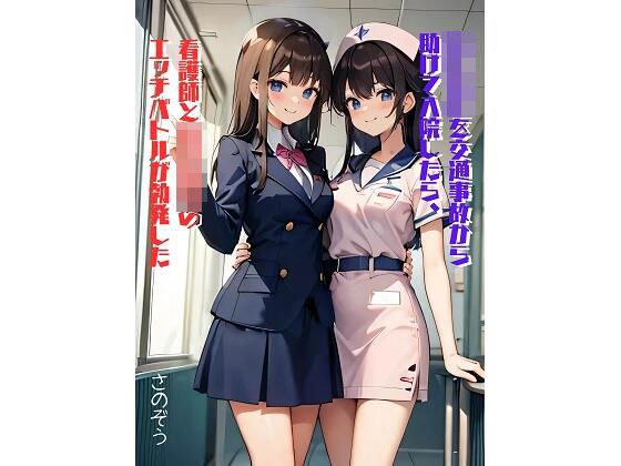 女子校生を交通事故から助けて入院したら、看護師と女子校生のエッチバトルが勃発した メイン画像