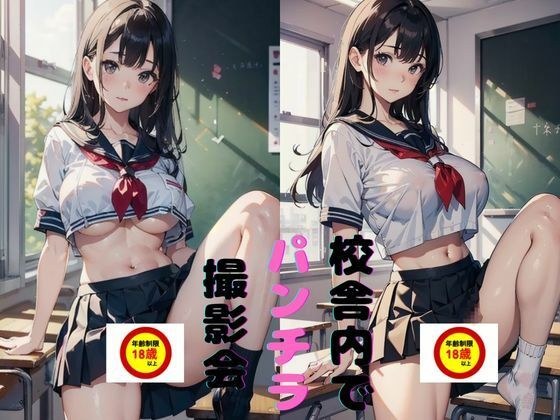 校舎内でパンチラ撮影会 メイン画像