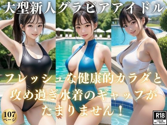 First appearance of a large new gravure idol! The gap between her fresh body and overly aggressive swimsuit is irresistible!