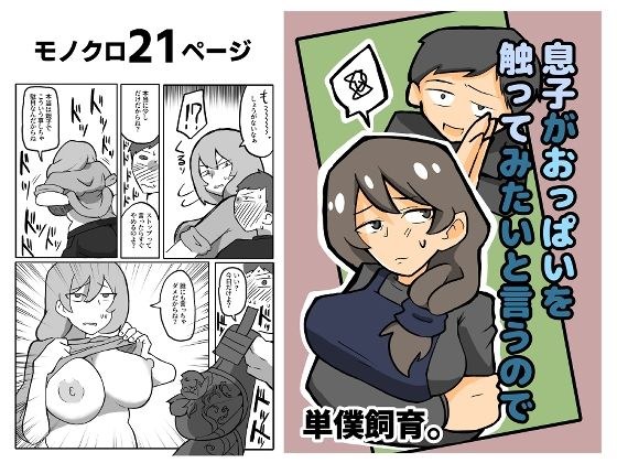 息子がおっぱいを触ってみたいと言うので。