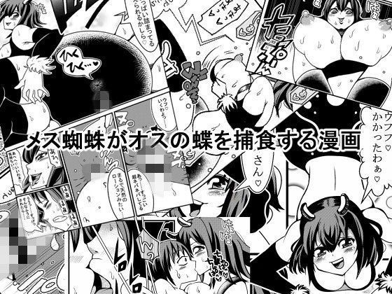 メス蜘蛛がオスの蝶を捕食する漫画 メイン画像
