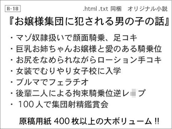 お嬢様集団に犯される男の子の話 メイン画像