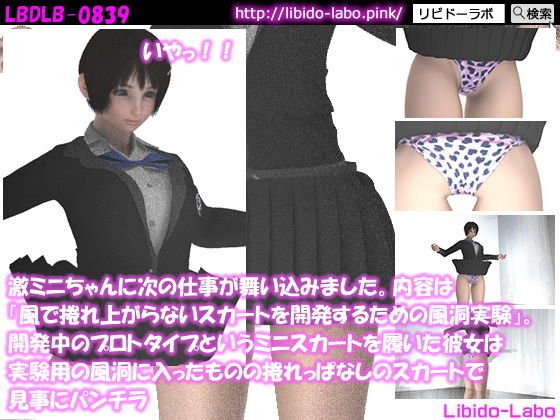 激ミニちゃんに次の仕事が舞い込みました。内容は「風で捲れ上がらないスカートを開発するための風洞実験」。開発中のプロトタイプというミニスカートを履いた彼女は実験用の風洞に入ったものの捲れっぱなしのスカートで見事にパンチラ メイン画像