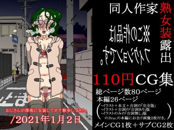 おじさんが深夜に女装してオナ散歩してきた。/2021年1月2日 メイン画像