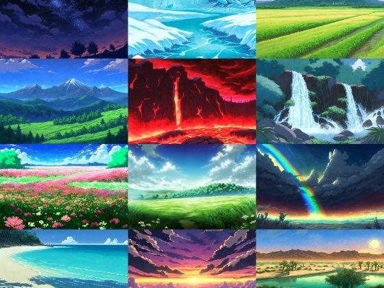 【アニメ映画風の自然系背景】著作権フリーの高解像度画像（100枚） メイン画像