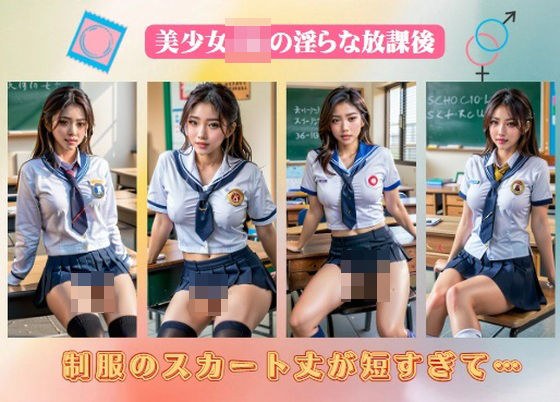 Beautiful high school girl&apos;s lewd after school ~The skirt length of her uniform is too short...