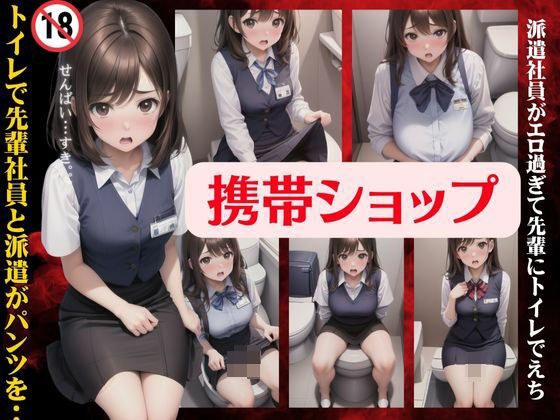 携帯ショップ特集！トイレで先輩社員と派遣がパンツを・・・派遣社員がエロすぎて先輩に犯●れる！ メイン画像