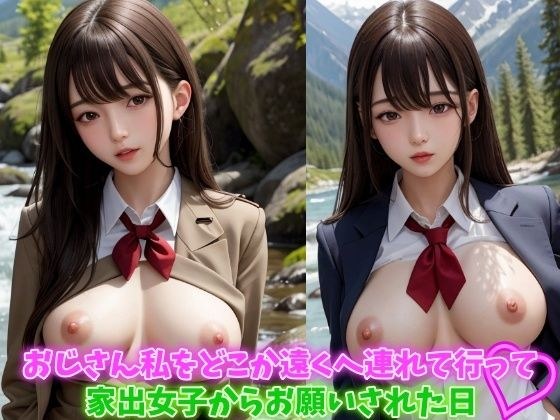 おじさん私をどこか遠くへ連れて行って 家出女子からお願いされた日 巨乳制服女子は可愛い メイン画像