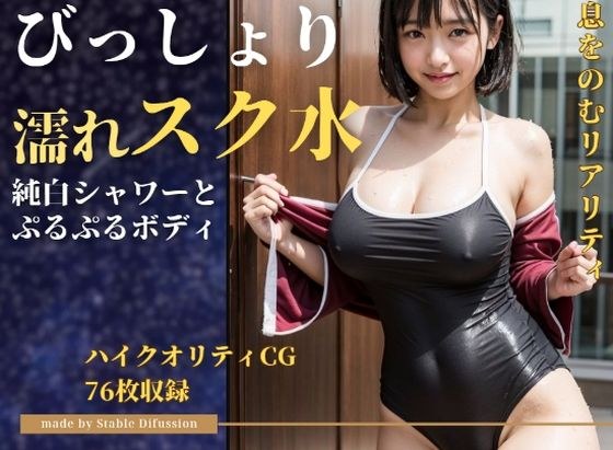 【ハイクオリティCG】びっしょり濡れスク水 メイン画像