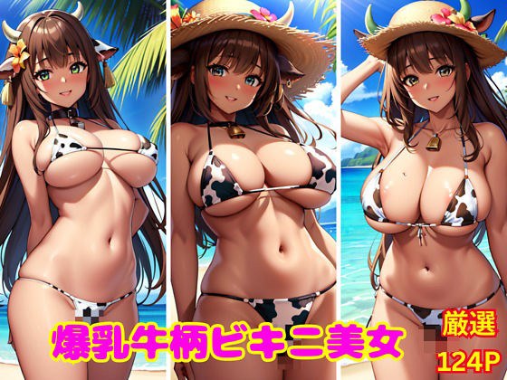 爆乳牛柄ビキニ美女 メイン画像