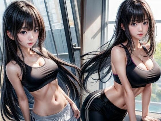 【無料】［無料］黒髪/ロングヘア/程よいおっぱいサイズ/スポーツウェア/スポーツブラ/胸の谷間強調「リアル・実写系」写真集 メイン画像