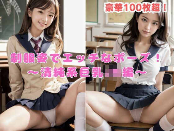 制服姿でエッチなポーズ!〜清純派系巨乳JK編〜