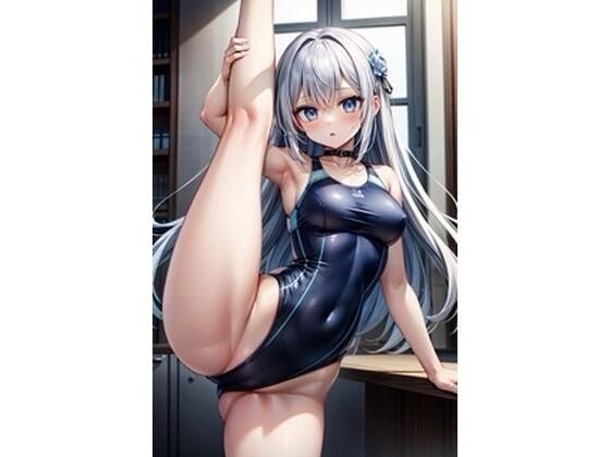 【R-15】競泳水着少女のI字バランスCG集 メイン画像
