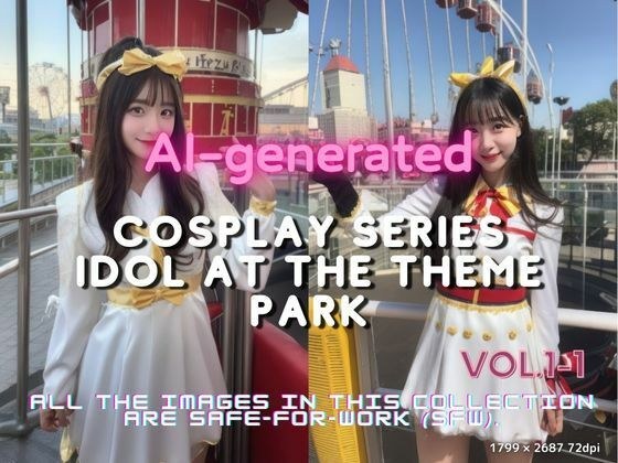 AI生成 20歳のアイドルとテーマパークの一日 Vol.1-1 メイン画像