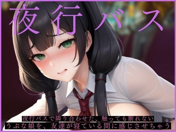 夜行バスで隣り合わせた、触っても断れないうぶな娘を、友達が寝ている間に感じさせちゃう メイン画像