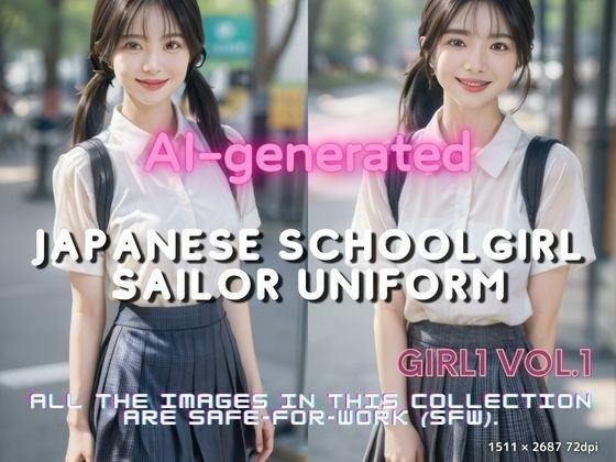 AI生成 街角で出会う大人の女子校生スタイル Girl1 Vol.1-1 メイン画像