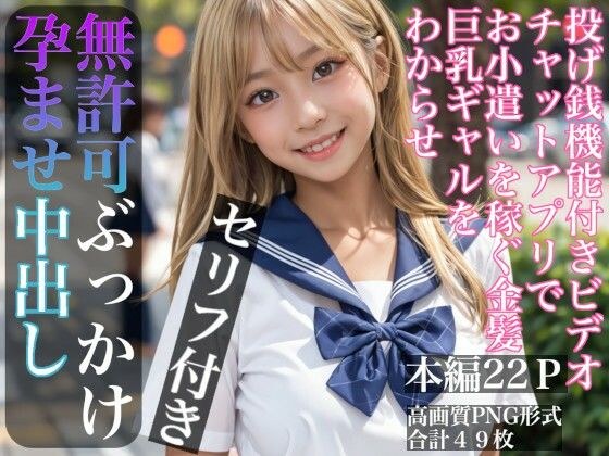 投げ銭機能付きビデオチャットアプリでお小遣いを稼ぐ金髪巨乳ギャルを…わからせ無許可ぶっかけ孕ませ中出し メイン画像