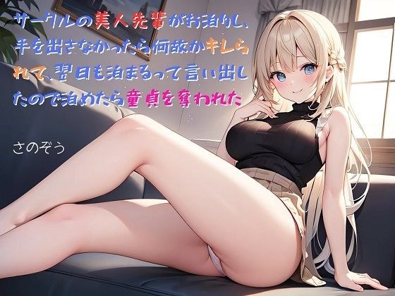【お気軽小説】サークルの美人先輩がお泊りし、手を出さなかったら何故かキレられて、翌日も泊まるって言い出したので泊めたら童貞を奪われた メイン画像