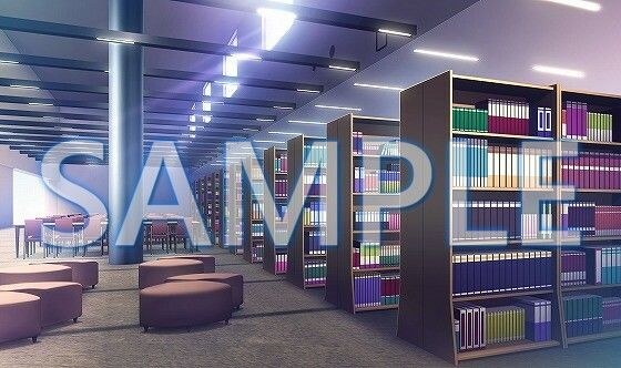 [Background material] Library (6168_bg07) [With time difference] メイン画像