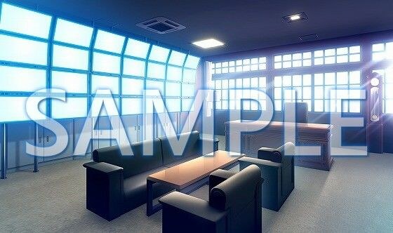 [Background material] Chairman's room with monitoring monitor (6168_bg09b) [with time difference] メイン画像