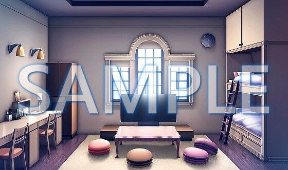 [Background material] Girls' dormitory room (6168_bg12) [With time difference] メイン画像