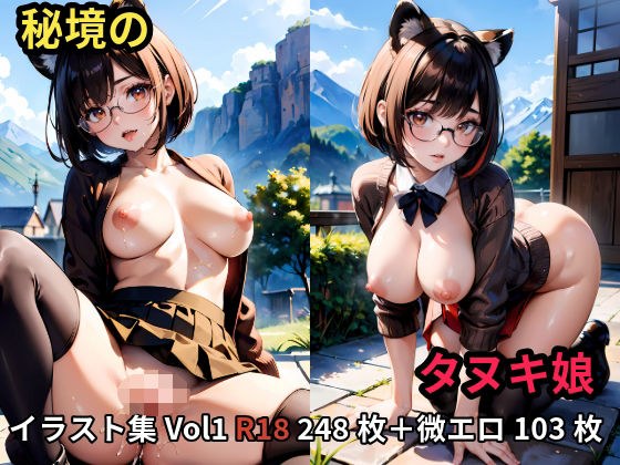 秘境のタヌキ娘 イラスト集Vol1 R18 248枚＋微エロ103枚 メイン画像