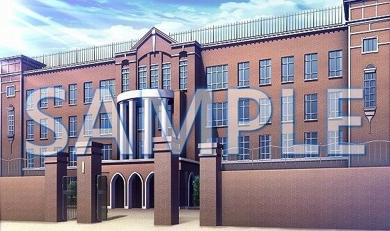 【背景素材】学園 外観(開門)(6175_bg03b)【時間差分あり】