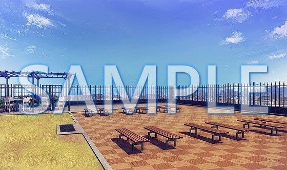 【背景素材】屋上(6175_bg06)【時間差分あり】