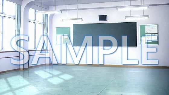 [Background material] Empty classroom A (1385_bg22a) [With time difference] メイン画像