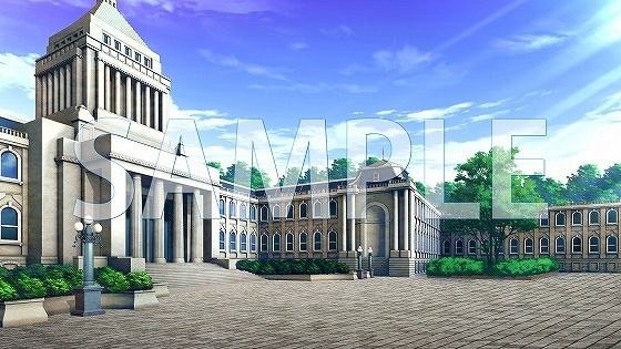 【背景素材】学園  外観（7004_bg07）【時間差分あり】 メイン画像
