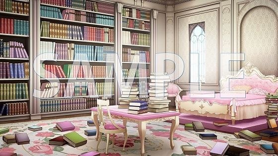 【背景素材】読書家の女の子の部屋（本が散らばっている）（6268_bg10b）【時間差分あり】 メイン画像