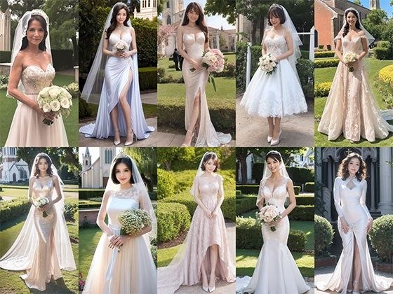 【AI】冠婚葬祭シリーズ（熟女の花嫁） メイン画像