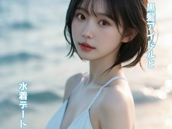 黒髪アイドルと水着デート メイン画像
