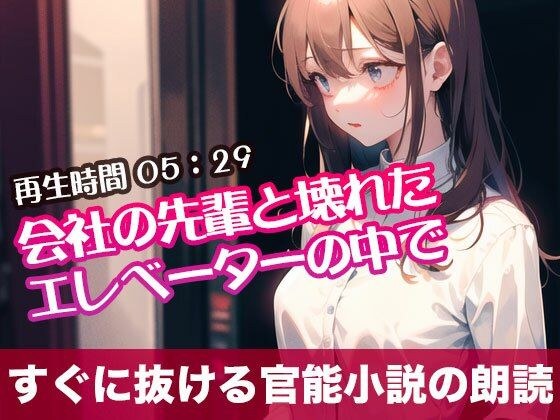 In a broken elevator with a senior at work [Reading an erotic novel that will get you through it right away] メイン画像