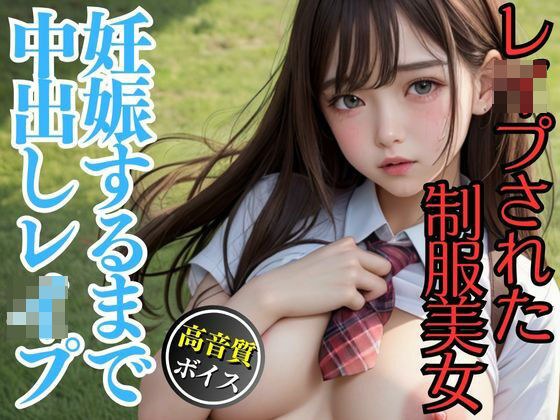 学校の裏庭で大量中出しレ●プされたアイドル級にカワイイ制服美女 メイン画像