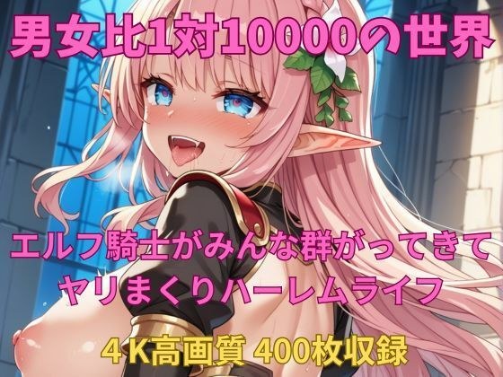 男女比1対10000の世界 エルフ騎士達とセックスし放題でちんぽが乾く暇もないヤリ放題ハーレムライフ！！ メイン画像