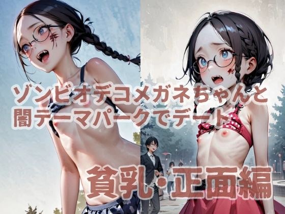 ゾンビオデコメガネちゃんと闇テーマパークでデート  正面・貧乳編 メイン画像