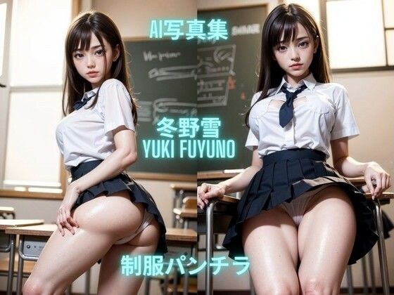 AI写真集 冬野雪 Yuki Fuyuno 制服パンチラ メイン画像