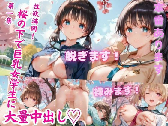 Full of sexual desire! Massive creampie to a busty schoolgirl under the cherry blossoms メイン画像