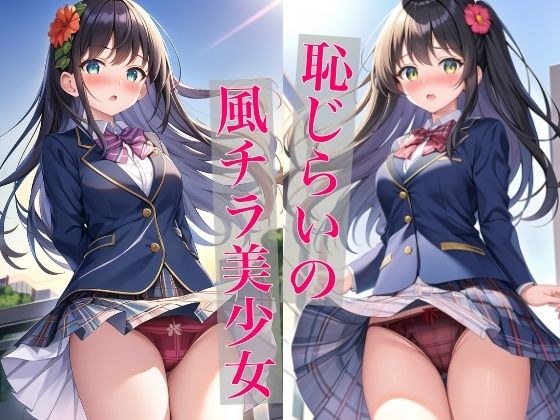 恥じらいの風チラ美少女 メイン画像