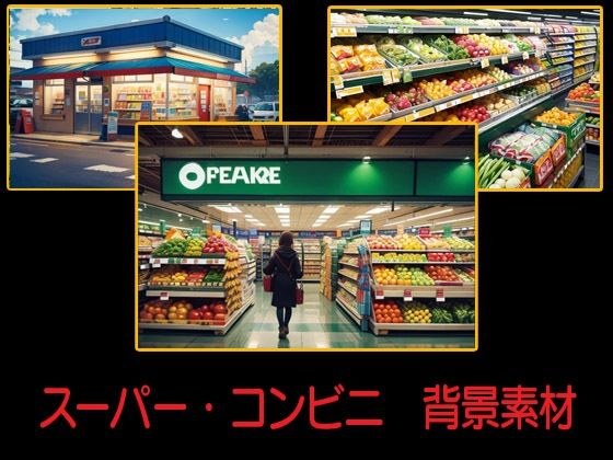 スーパー・コンビニ  背景素材 メイン画像
