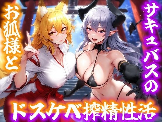 お狐様とサキュバスのドスケベ搾精性活 メイン画像