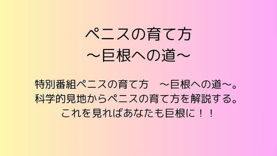 ペニスの育て方  〜巨根への道〜 メイン画像