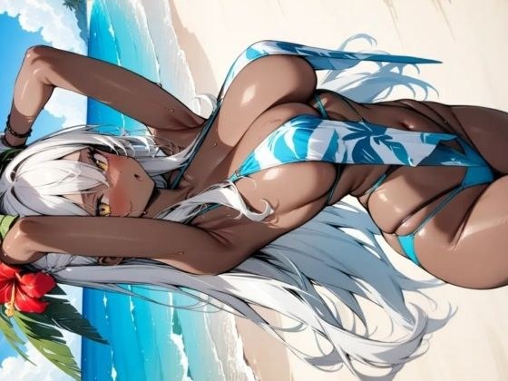 K褐色肌白髪の異国少女 メイン画像