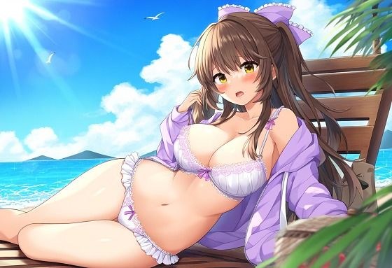 水着を忘れてビーチで下着姿の女の子  第一弾 メイン画像